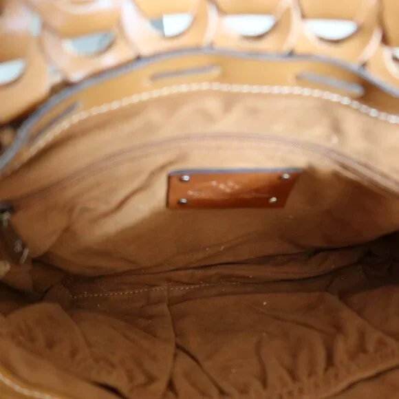 Patricia Nash Porticci Leather Woven Chainlink Crossbody Bag Hazelnut - Picture 8 of 11